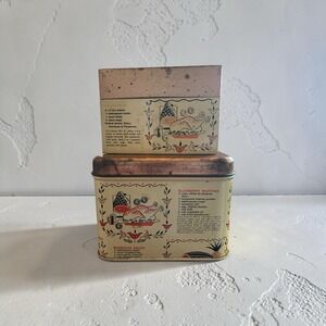 vintage 1960s kitchen metal canisters Chein Co Cheinco recipes motif